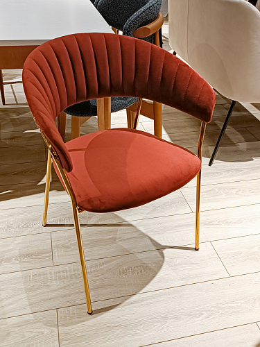 Кресло Turin пудровый / золото из шоурума 12