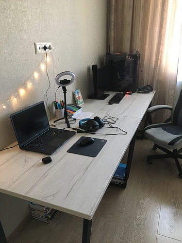 Стол Лота Лофт 120 32 мм бетон / черный матовый фото покупателя 242