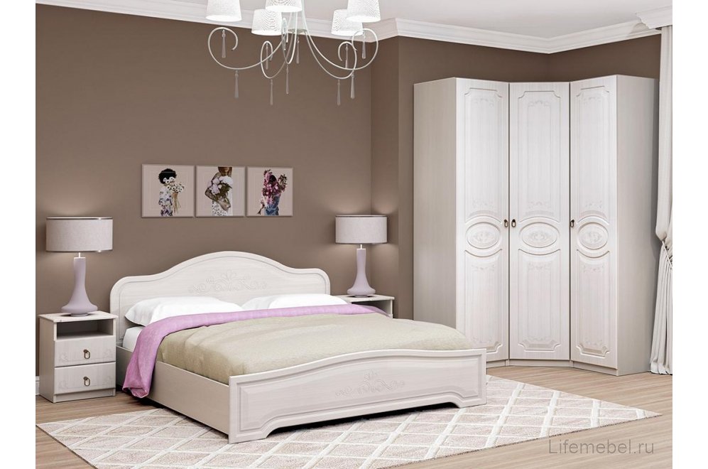 Шкаф угловой Кэт — 6 бодега / сандал белый