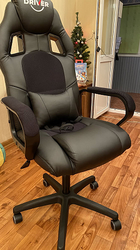 Компьютерное кресло Driver/Драйвер кожзам черный / серый фото покупателя 156