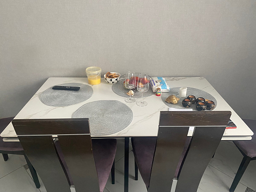 Керамический стол Вилли 140(200)х80 carmen light grey / черный фото покупателя 7