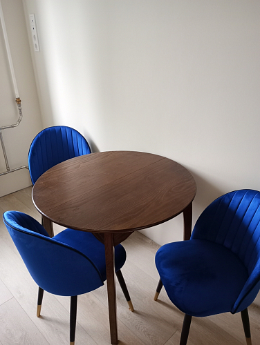 Деревянный стол Распи круглый 90(120)х90х76 белый фото покупателя 1