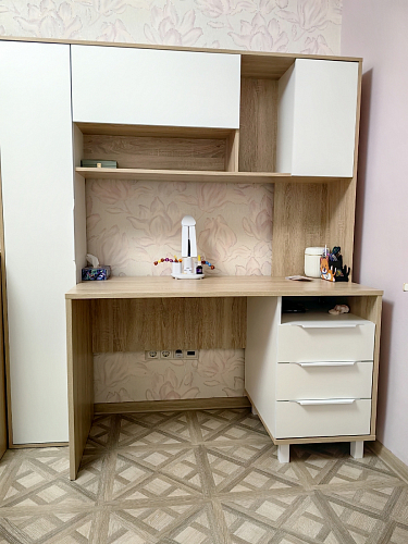 Компьютерный стол Комфорт 12.95 N дуб сонома / сатин фото покупателя 44