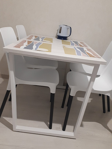 Стол Лота Лофт 140 25 мм черный матовый / бетон фото покупателя 344