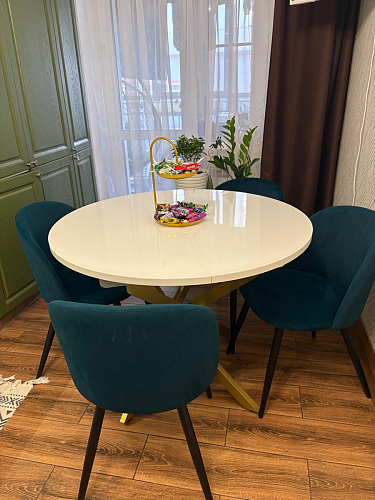 Стул на металлокаркасе Gabi 1 beige / black фото покупателя 638