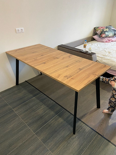 Стол раскладной Колон Лофт 120 32 мм дуб галифакс табако / черный матовый фото покупателя 192