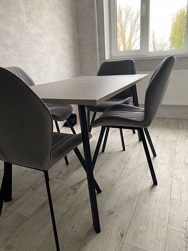 Стол Тринити Лофт 120 32 мм бетон / черный матовый фото покупателя 652