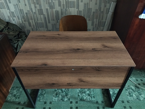 Письменный стол Клер Лофт дуб делано темный / черный матовый фото покупателя 47