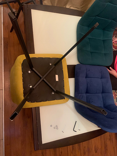 Стул на металлокаркасе Чилли зеленый / черный фото покупателя 862