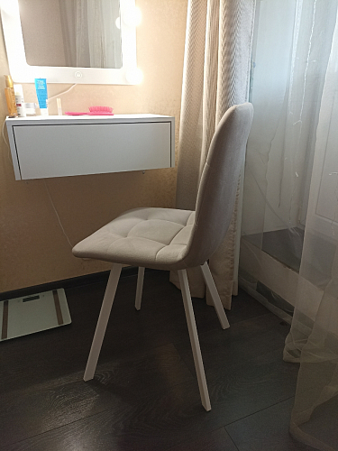 Стул на металлокаркасе Чилли К светло-серый велюр / черный каркас фото покупателя 84