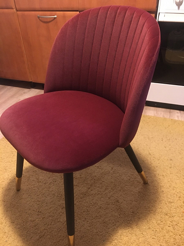 Стул на металлокаркасе Gabi 1 light purple / black / gold фото покупателя 114