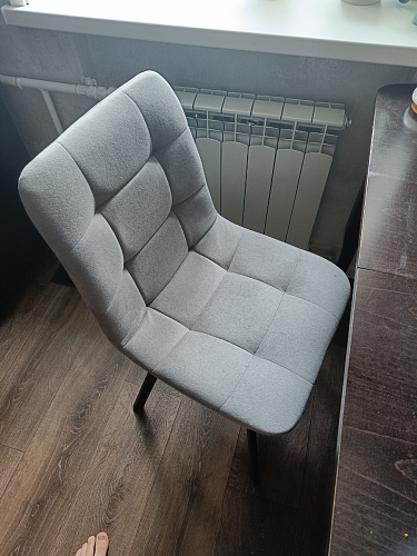 Стул на металлокаркасе Чилли К темно-серый (velutto 32) / черный фото покупателя 382