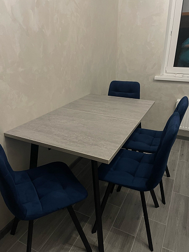 Стул на металлокаркасе Чилли К светло-серый велюр / черный каркас фото покупателя 1120