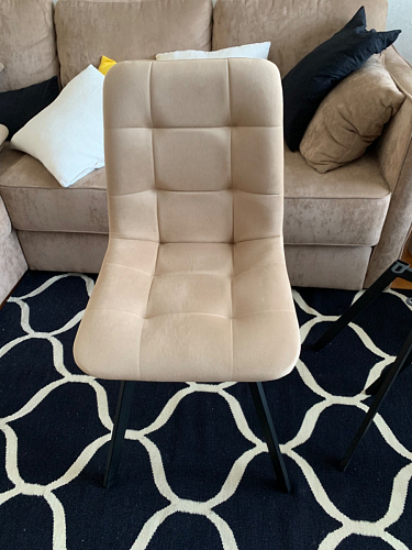 Стул на металлокаркасе Чилли синяя ткань / белый фото покупателя 1181