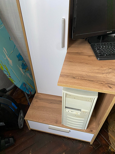 Письменный стол Лайт 03.243 дуб золотой (craft) / белый премиум фото покупателя 93