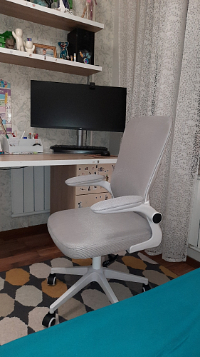 Компьютерное кресло Konfi light gray / blue / white фото покупателя 149