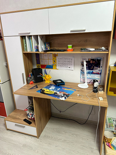 Письменный стол Лайт 03.243 дуб золотой (craft) / белый премиум фото покупателя 192