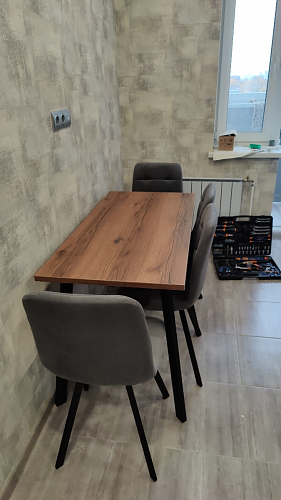 Обеденная группа Эделин темно-серый / дуб вотан / черный матовый фото покупателя 26