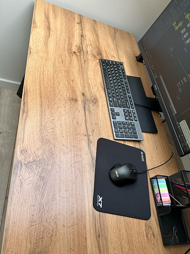 Стол Тринити Лофт 120 32 мм бетон / черный матовый фото покупателя 337