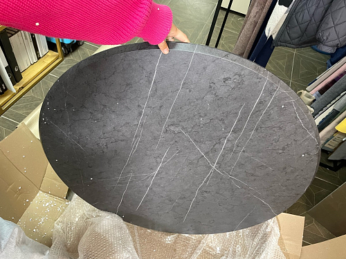 Стол Тулип 80х73 мрамор черный / белый фото покупателя 42