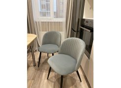 Стул на металлокаркасе Gabi 1 бежевый / черный с серебряными наконечниками фото покупателя 808