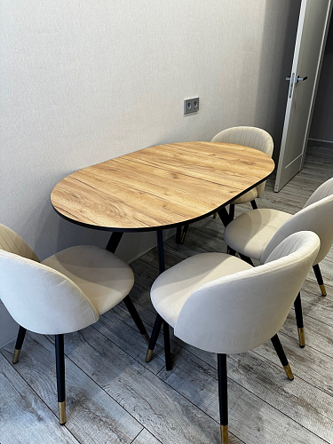 Стул на металлокаркасе Gabi 1 light blue / black / gold фото покупателя 554