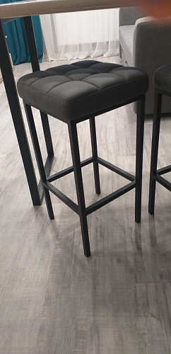 Барный стул Лофт микровелюр катания блэк / черный матовый фото покупателя 318