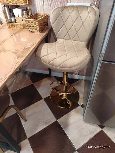 Барный стул Porch dark beige / chrome фото покупателя 14