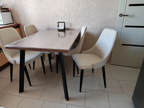 Стул на металлокаркасе Kora beige / black фото покупателя 44