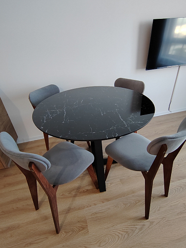 Стеклянный стол Норфолк 100 золото фото покупателя 3