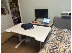 Компьютерный стол Маркос 140х80 голубой / черный фото покупателя 35