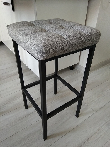 Барный стул Лофт микровелюр катания блэк / черный матовый фото покупателя 30