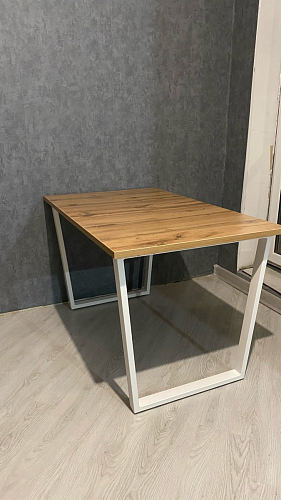 Деревянный стол Лота Лофт 120х75 белый матовый / дуб крафт золотой фото покупателя 593