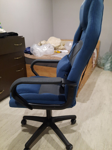 Компьютерное кресло Driver/Драйвер кожзам черный / ткань черный фото покупателя 90