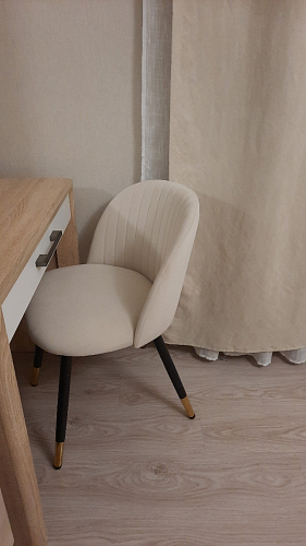 Стул на металлокаркасе Gabi 1 light blue / black / gold фото покупателя 32