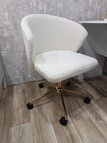Компьютерное кресло Lika white teddy / black фото покупателя 5