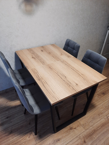 Деревянный стол Лота Лофт 140х80 дуб крафт табачный / черный матовый фото покупателя 500