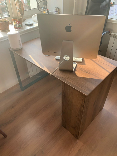 Письменный стол Битти Лофт 116х60х75 дуб делано светлый / белый матовый фото покупателя 110