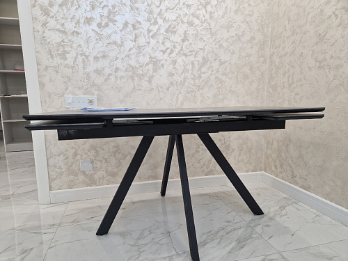 Керамический стол Вилли 140(200)х80 белый мрамор snow white / черный фото покупателя 6