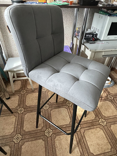 Полубарный стул Medeo/Медео серый велюр фото покупателя 2