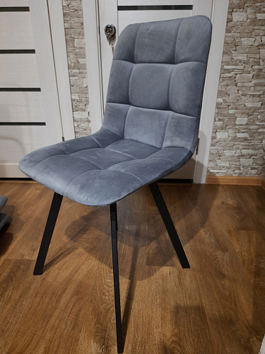 Стул на металлокаркасе Чилли К светло-серый велюр / черный каркас фото покупателя 895