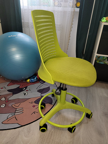 Компьютерное кресло Kiddy салатовое ткань (сетка) фото покупателя 28