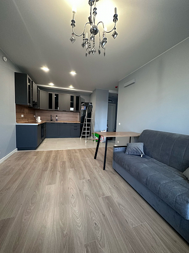 Стол Тринити Лофт 120 32 мм бетон / черный матовый фото покупателя 526