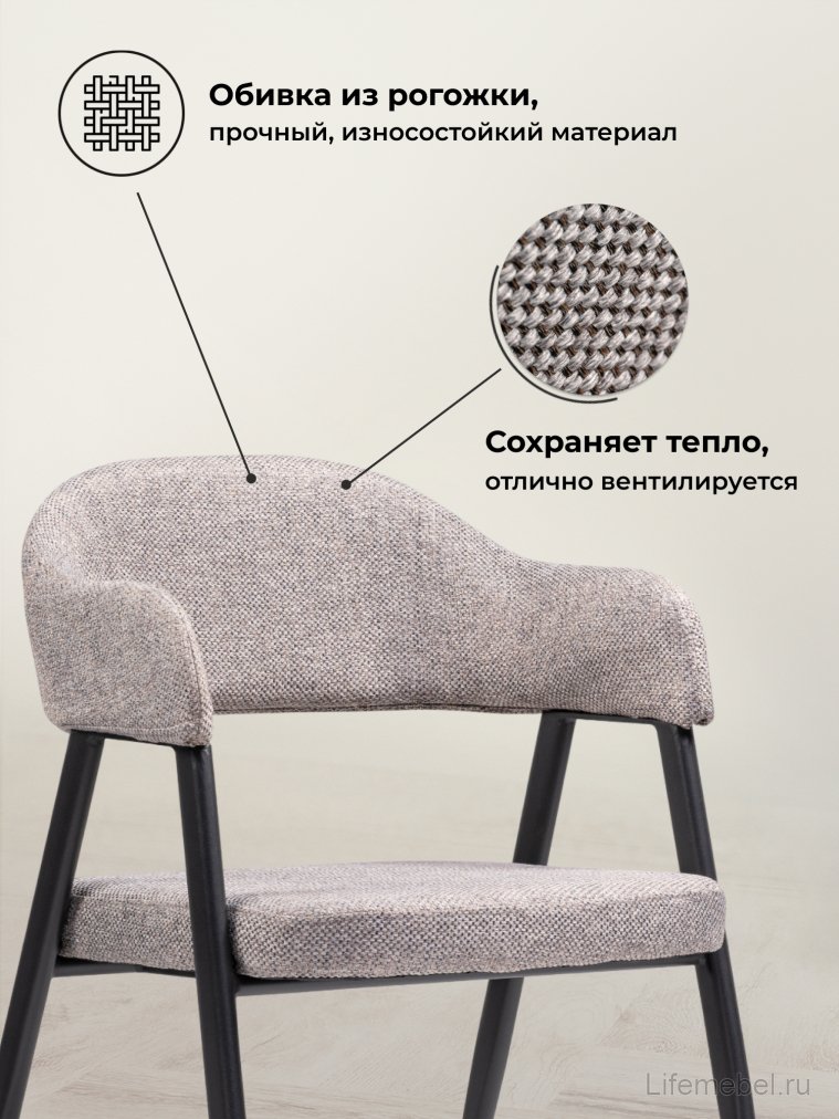 Стул на металлокаркасе Twin gray / black