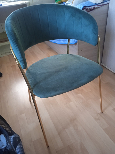 Стул на металлокаркасе Kamelia зеленый / золото фото покупателя 78