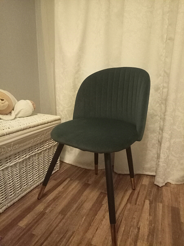 Стул на металлокаркасе Gabi 1 light blue / black / gold фото покупателя 968