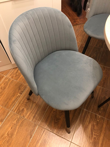 Стул на металлокаркасе Gabi 1 light blue / black / gold фото покупателя 689