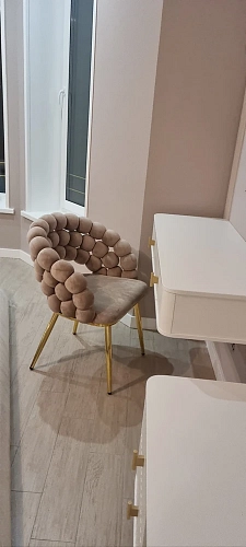 Стул на металлокаркасе Ball dark gray / gold фото покупателя 7