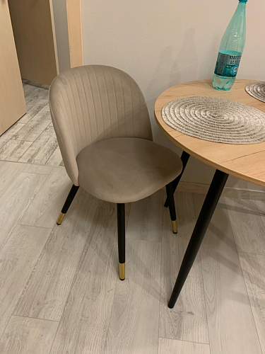 Стул на металлокаркасе Gabi 1 light blue / black / gold фото покупателя 671