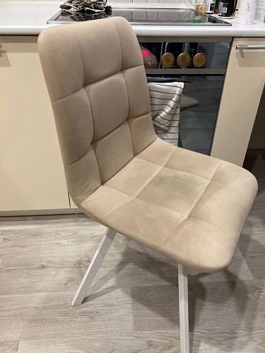 Стул на металлокаркасе Чилли К светло-серый велюр / черный каркас фото покупателя 976